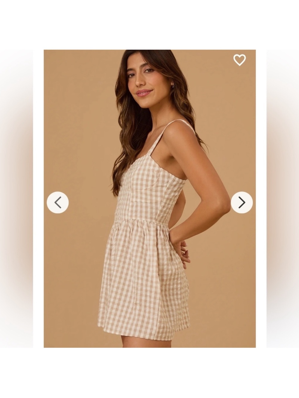Altar'd State Beige and White Gingham Romper - Picture 6 of 6